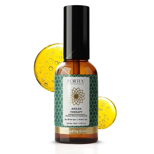 Fortex Argan Therapy Premium Moroccan Hair Treatment Oil, Alcohol-Free, For All Hair Types,100ml