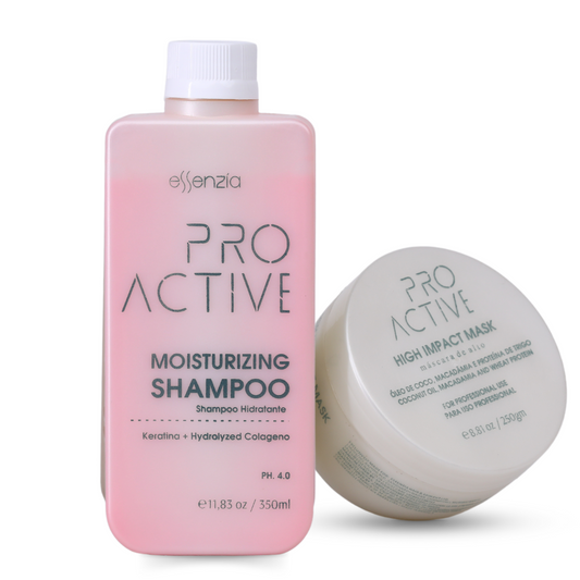 Proactive Professional Moisturizing Shampoo 350 ml with High Impact Hair Mask 250gm | For Nanoplastia Treatment, Keratin & Straightening | Dry & Frizzy Hair