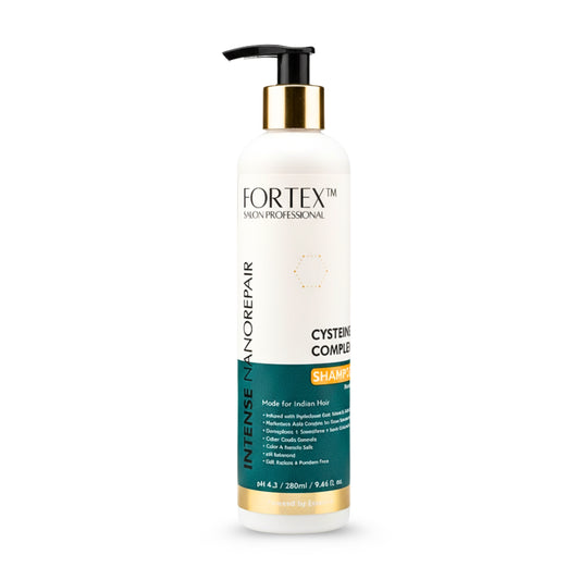 FORTEX Intense Nano-Repair Cysteine Complex Shampoo for Indian Hair, Sulfate-Free, Colour-Safe 280ml