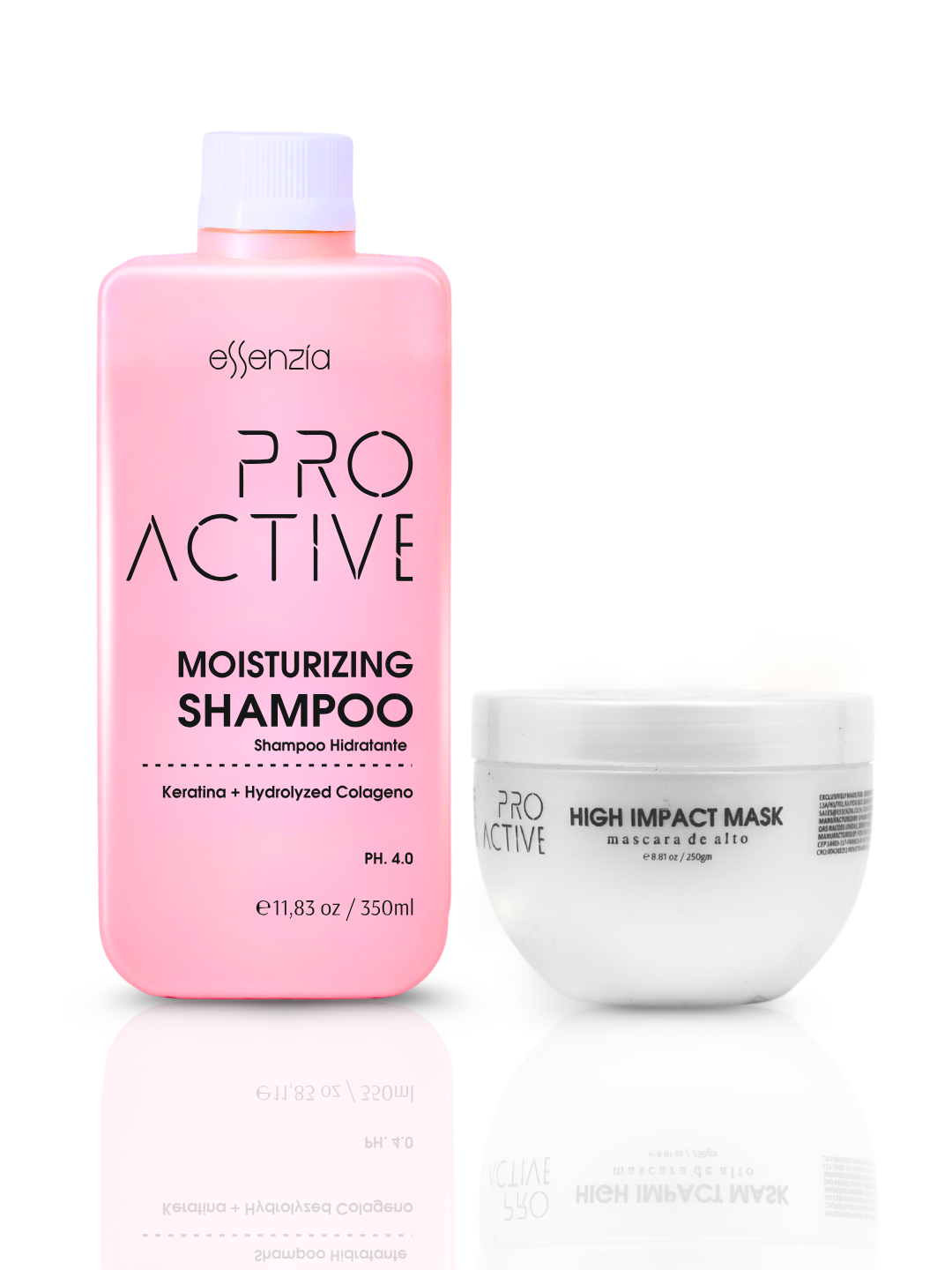 Proactive Professional Moisturizing Shampoo 350 ml with High Impact Hair Mask 250gm | For Nanoplastia Treatment, Keratin & Straightening | Dry & Frizzy Hair