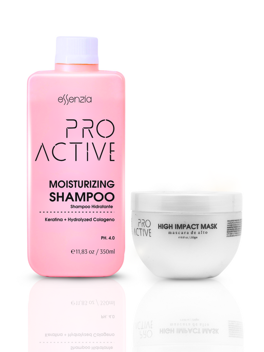 Proactive Professional Moisturizing Shampoo 350 ml with High Impact Hair Mask 250gm | For Nanoplastia Treatment, Keratin & Straightening | Dry & Frizzy Hair